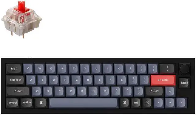 Main image of Keychron Q9 Mechanical Keyboard Ultra Mini Layout RGB - Hotswap - with Knob - Black - Gateron Pro Red