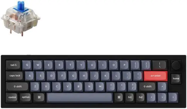 Main image of Keychron Q9 Mechanical Keyboard Ultra Mini Layout RGB - Hotswap - with Knob - Black - Gateron Pro Blue