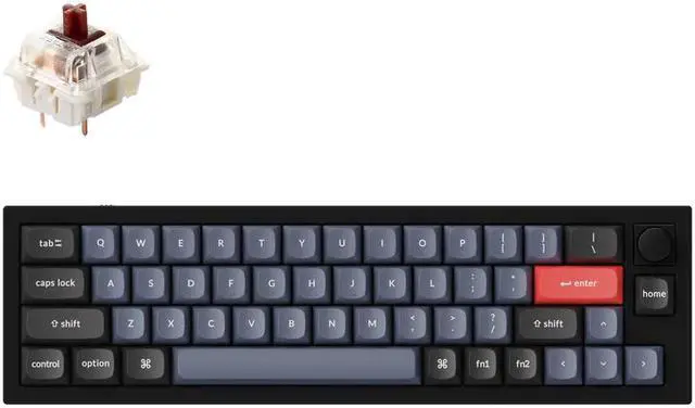 Main image of Keychron Q9 Mechanical Keyboard Ultra Mini Layout RGB - Hotswap - with Knob - Black - Gateron Pro Brown