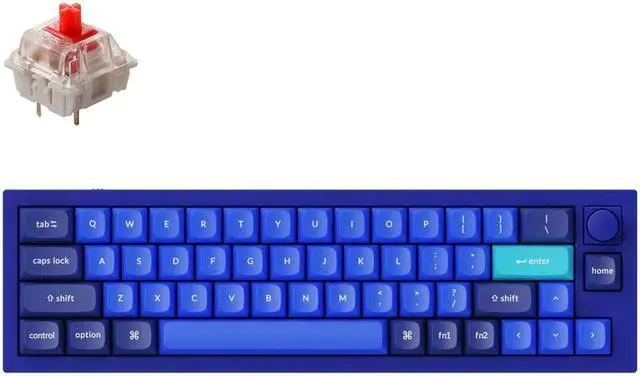 Main image of Keychron Q9 Mechanical Keyboard Ultra Mini Layout RGB - Hotswap - with Knob - Blue - Gateron Pro Red