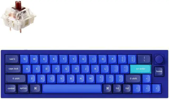 Main image of Keychron Q9 Mechanical Keyboard Ultra Mini Layout RGB - Hotswap - with Knob - Blue - Gateron Pro Brown