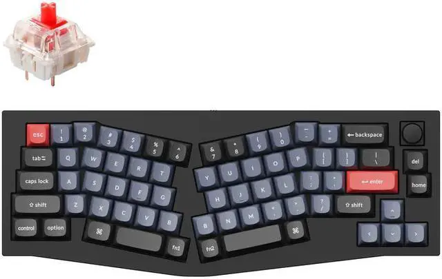 Main image of Keychron Q8 Mechanical Keyboard SF Alice Layout RGB - Hotswap - with Knob - Black - Gateron Pro Red
