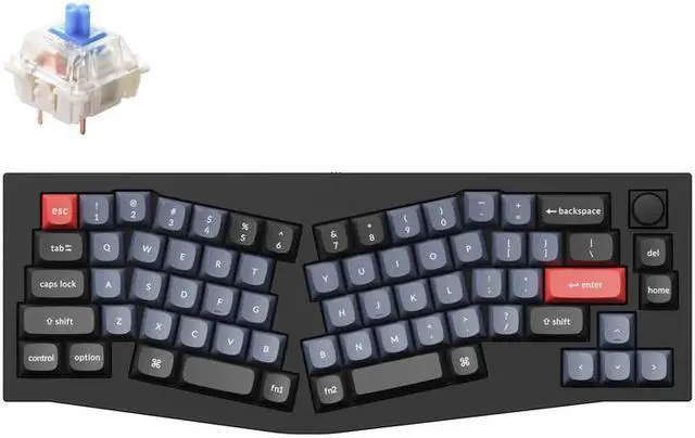 Main image of Keychron Q8 Mechanical Keyboard SF Alice Layout RGB - Hotswap - with Knob - Black - Gateron Pro Blue