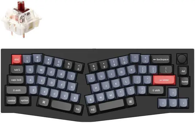 Main image of Keychron Q8 Mechanical Keyboard SF Alice Layout RGB - Hotswap - with Knob - Black - Gateron Pro Brown