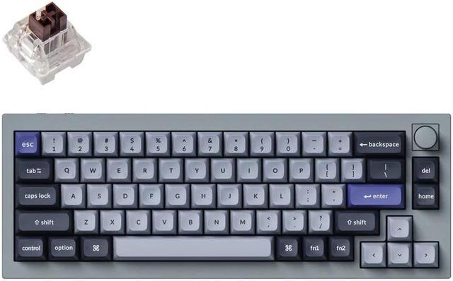 Keychron Q2 Pro Mechanical Keyboard SF Layout RGB - Wireless - Hotswap -  with Knob - Silver Grey - Keychron K Pro Brown