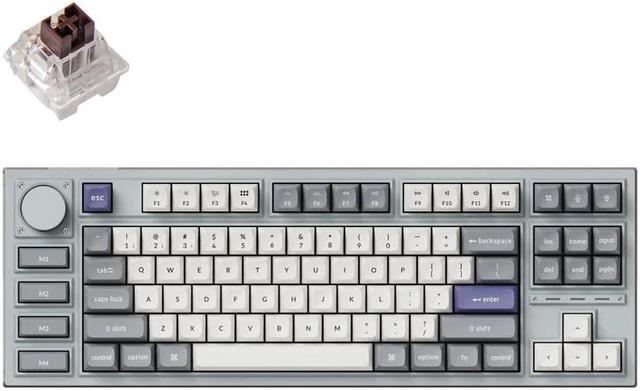 Keychron Q3 Pro Mechanical Keyboard Full-size Layout RGB - Wireless -  Hotswap - with Knob - Silver - Keychron K Pro Brown