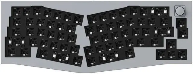 Main image of Keychron Q8 Mechanical Keyboard Hotswap RGB - Grey - Barebones - with Knob - 65% Alice Layout