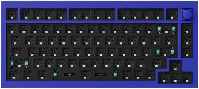 Main image of Keychron Q1 Mechanical Keyboard Hotswap V2 RGB - Blue - Barebone - with Knob - 75%