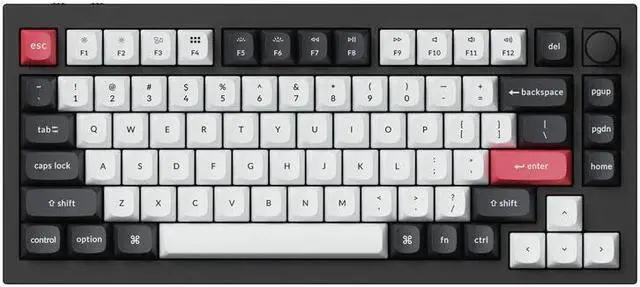 Main image of Keychron Q1 HE Wireless RGB Mechanical Keyboard, Hot-swappable, Hall Effect Gateron 2.0 magnetic switches, Carbon Black (Q1H-M1)