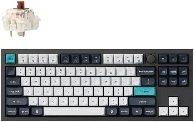 Main image of Keychron Q3 Max Wireless RGB Mechanical Keyboard, Hot-swappable, Gateron Jupiter Brown Switch, Carbon Black (Q3M-M3)