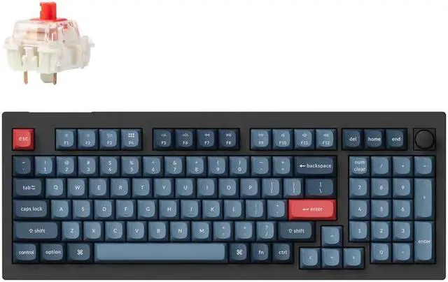 Main image of Keychron V5 Max Wireless RGB Mechanical Keyboard, Hot-swappable, Gateron Jupiter Red Switch, Carbon Black (V5M-D1)