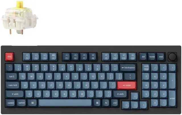 Main image of Keychron V5 Max Wireless RGB Mechanical Keyboard, Hot-swappable, Gateron Jupiter Banana Switch, Carbon Black (V5M-D4)