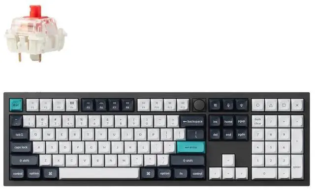 Main image of Keychron Q6 Max Wireless RGB Mechanical Keyboard, Hot-swappable, Gateron Jupiter Red Switch, Carbon Black (Q6M-M1)
