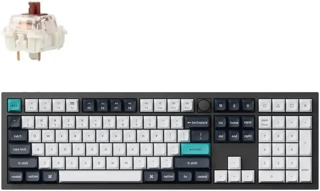 Main image of Keychron Q6 Max Wireless RGB Mechanical Keyboard, Hot-swappable, Gateron Jupiter Brown Switch, Carbon Black (Q6M-M3)