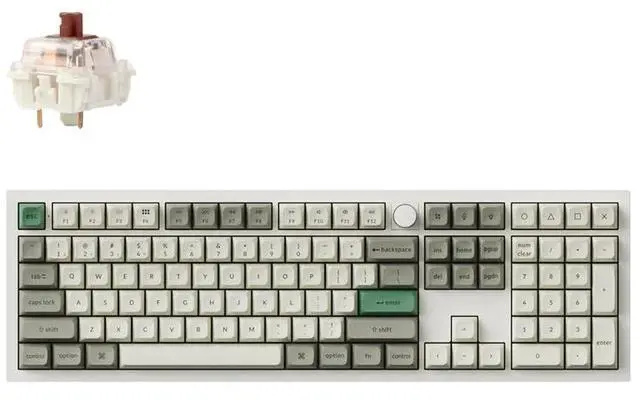 Main image of Keychron Q6 Max Wireless RGB Mechanical Keyboard, Hot-swappable, Gateron Jupiter Brown Switch, Shell White (Q6M-P3)