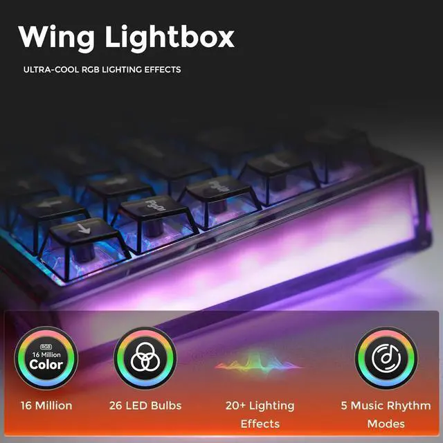 Alt view image 3 of 12 - DAREU COOL68 65% Wired Gaming Keyboard, Rapid Trigger Magnetic Switch Keyboard with 8000Hz Polling Rate, Adjustable Actuation, 0.1ms Latency, Gasket Mount, Hot swappable, RGB Light