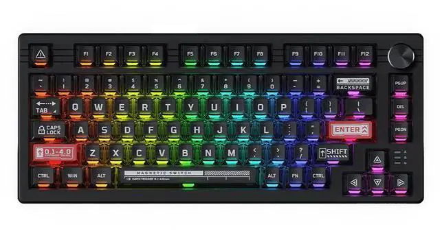 Main image of DAREU EK75RT Rapid Trigger Wired Gaming Keyboard, Hall Effect Magnetic Switch Mechanical Keyboard, Adjustable Actuation, 75% TKL with Knob, Magnetic Sensing RGB Backlit, Translucent Keycaps for FPS