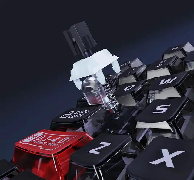 Alt view image 4 of 6 - DAREU EK75RT Rapid Trigger Wired Gaming Keyboard, Hall Effect Magnetic Switch Mechanical Keyboard, Adjustable Actuation, 75% TKL with Knob, Magnetic Sensing RGB Backlit, Translucent Keycaps for FPS