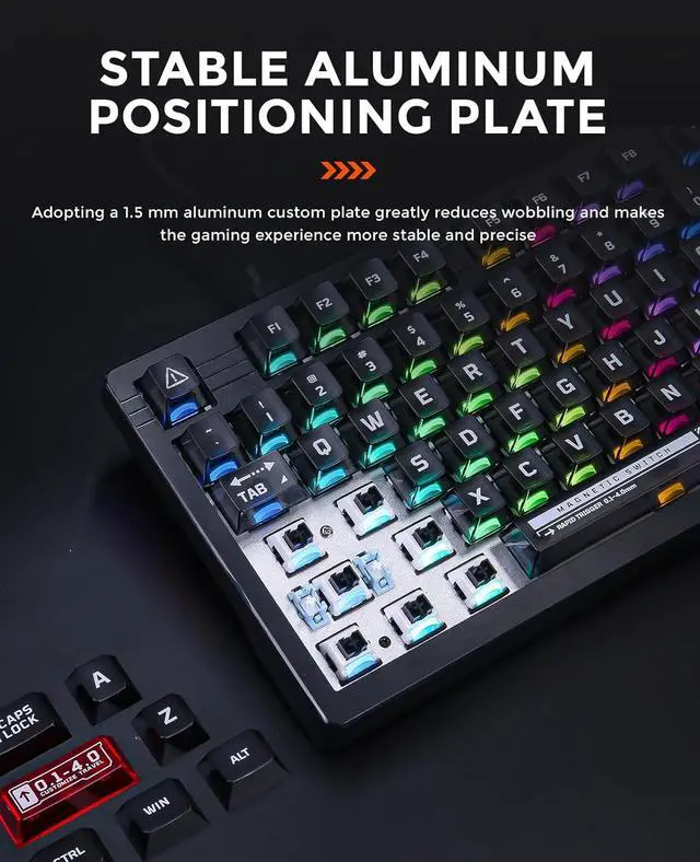 Alt view image 6 of 6 - DAREU EK75RT Rapid Trigger Wired Gaming Keyboard, Hall Effect Magnetic Switch Mechanical Keyboard, Adjustable Actuation, 75% TKL with Knob, Magnetic Sensing RGB Backlit, Translucent Keycaps for FPS