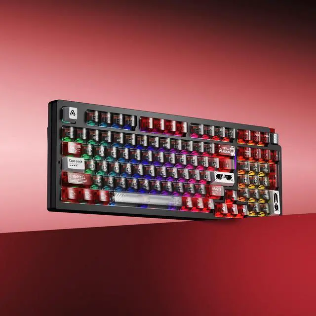 Alt view image 3 of 4 - DAREU COOL98 Tri-Mode Wireless Mechanical Keyboard, 98% Layout Hot-Swappable Gasket Mount with Metal Control Knob, RGB Halo Light Strip, 8000mAh Battery, SOCD Function, Black, for Gaming & Office
