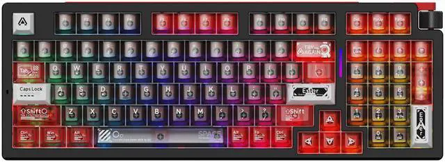 Alt view image 2 of 4 - DAREU COOL98 Tri-Mode Wireless Mechanical Keyboard, 98% Layout Hot-Swappable Gasket Mount with Metal Control Knob, RGB Halo Light Strip, 8000mAh Battery, SOCD Function, Black, for Gaming & Office