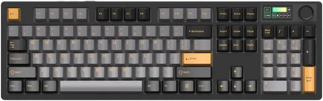 Main image of DAREU A104 Master Full-Size Wireless Mechanical Keyboard, 1.9'' LCD Display & Multifunction Knob, 8K High Polling Rate, Hot-Swap Sockets, PBT Keycaps, 8000mAh Battery, RGB Backlit, 2.4GHz/BT/USB-C
