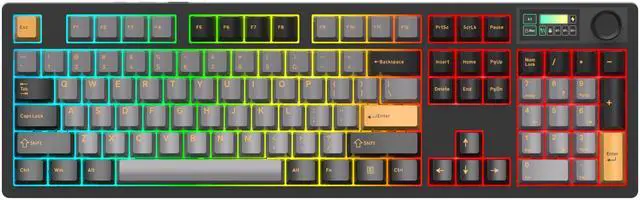 Alt view image 2 of 8 - DAREU A104 Master Full-Size Wireless Mechanical Keyboard, 1.9'' LCD Display & Multifunction Knob, 8K High Polling Rate, Hot-Swap Sockets, PBT Keycaps, 8000mAh Battery, RGB Backlit, 2.4GHz/BT/USB-C