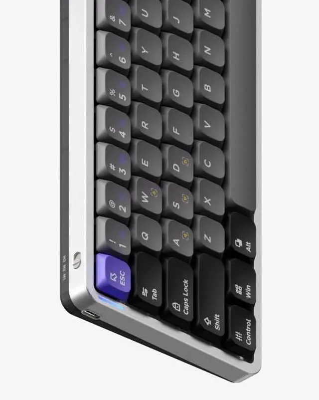 Alt view image 3 of 4 - NuPhy Air60 HE RGB Low Profile Hotswap Wired Mechanical Gaming Keyboard 60% Layout (61 Keys), Magnetic Jade PRO Switches Compatible with Windows, iOS, macOS