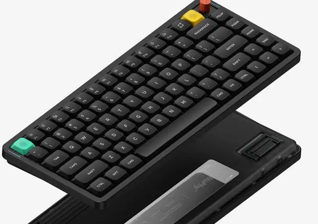 Alt view image 4 of 4 - NuPhy Air75 v3 RGB Low Profile Hotswap Wireless Mechanical Gaming Keyboard 75% Layout (84 Keys), Red nano Switches Compatible with Windows, iOS, macOS, Basalt Black