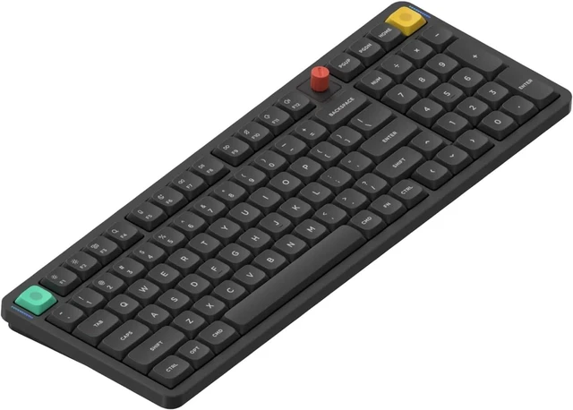 Main image of NuPhy Air100 V3 99 Keys 100% Low-Profile Hot-Swap Wireless Mechanical Keyboard, Gasket Mount, RGB Backlit, Functional Knob, Support Bluetooth/2.4GHz/USB-C, for Mac/Windows, Office - Black