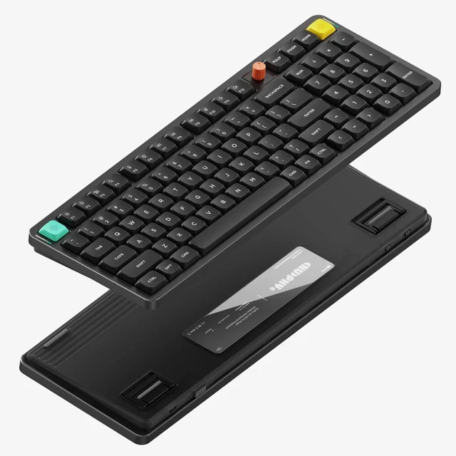 Alt view image 7 of 7 - NuPhy Air100 V3 99 Keys 100% Low-Profile Hot-Swap Wireless Mechanical Keyboard, Gasket Mount, RGB Backlit, Functional Knob, Support Bluetooth/2.4GHz/USB-C, for Mac/Windows, Office - Black