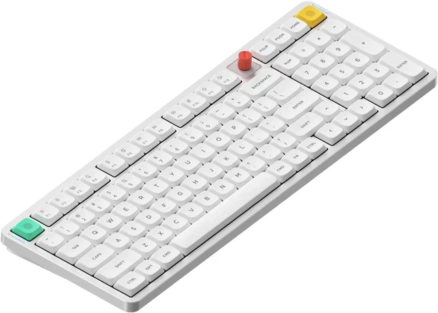 Main image of NuPhy Air100 V3 99 Keys 100% Low-Profile Hot-Swap Wireless Mechanical Keyboard, Gasket Mount, RGB Backlit, Functional Knob, Support Bluetooth/2.4GHz/USB-C, for Mac/Windows, Office - White