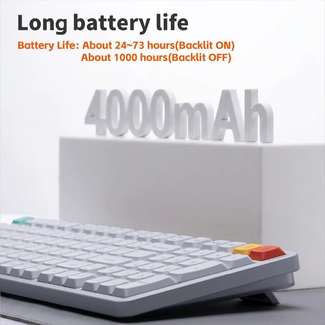 Alt view image 5 of 8 - NuPhy Air100 V3 99 Keys 100% Low-Profile Hot-Swap Wireless Mechanical Keyboard, Gasket Mount, RGB Backlit, Functional Knob, Support Bluetooth/2.4GHz/USB-C, for Mac/Windows, Office - White
