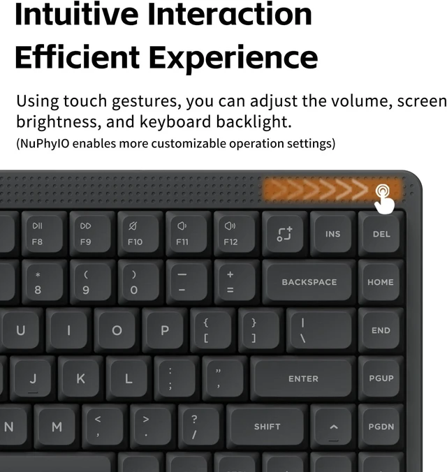 Alt view image 6 of 8 - NuPhy Node75 Low Profile Wireless Mechanical Keyboard, 75% ANSI Hot Swappable, Bluetooth, 2.4GHz, USB-C, RGB Backlit Gasket Mount Keyboard for Mac/Windows - Gray