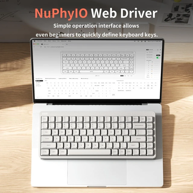Alt view image 7 of 8 - NuPhy Node75 Low Profile Wireless Mechanical Keyboard, 75% ANSI Hot Swappable, Bluetooth, 2.4GHz, USB-C, RGB Backlit Gasket Mount Keyboard for Mac/Windows - White