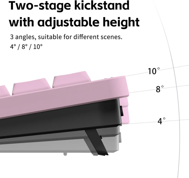 Alt view image 6 of 7 - NuPhy Node75 Low Profile Wireless Mechanical Keyboard, 75% ANSI Hot Swappable, Bluetooth, 2.4GHz, USB-C, RGB Backlit Gasket Mount Keyboard for Mac/Windows - Pink