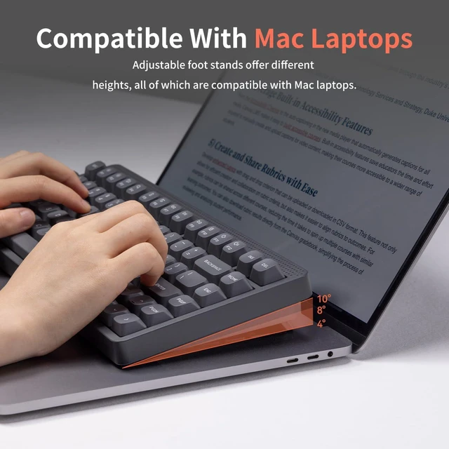 Alt view image 3 of 9 - NuPhy Node75 High Profile Wireless Mechanical Keyboard, 75% ANSI Hot Swappable, Bluetooth, 2.4GHz, USB-C, RGB Backlit Gasket Mount Keyboard for Mac/Windows - Gray