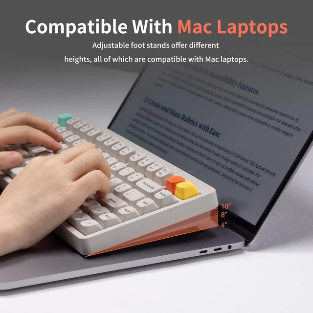 Alt view image 3 of 8 - NuPhy Node75 High Profile Wireless Mechanical Keyboard, 75% ANSI Hot Swappable, Bluetooth, 2.4GHz, USB-C, RGB Backlit Gasket Mount Keyboard for Mac/Windows - White