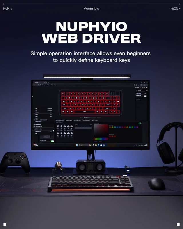 Alt view image 9 of 9 - NuPhy WH80 Hot-Swap Rapid Trigger Wireless Magnetic Keyboard with knob, Custom RGB Backlit, 80% Layout, Tri-mode Hall Effect, 83 Keys, Support BT/2.4GHz/USB-C, Quick mode toggle -Black
