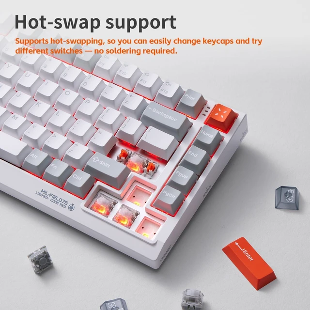 Alt view image 3 of 5 - NuPhy Field75 HE V2 75% Layout 83 Keys Gaming Keyboard with knobs, 8000 Hz Polling Rate, Hot-Swap, Rapid Trigger, Adjustable Actuation, RGB Backlight, Hall Effect Keyboard, 8 customizable keys