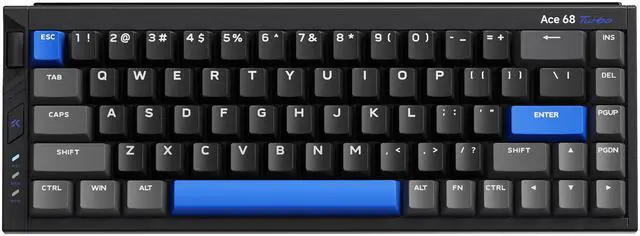 Main image of MCHOSE Ace68 Turbo 65% Aluminum Hall Effect Magnetic Switch Keyboard, 16K Polling, Wired - Cyber Black
