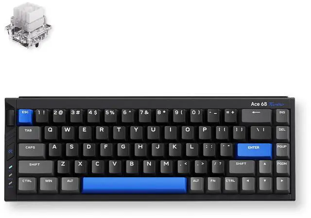 Main image of MCHOSE Ace68 Turbo 65% Aluminum Hall Effect Magnetic Switch Keyboard, 16K Polling, Wired - Cyber Black