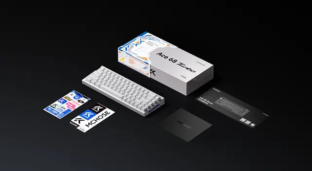 Alt view image 4 of 4 - MCHOSE Ace68 Turbo 65% Aluminum Hall Effect Magnetic Switch Keyboard, 16K Polling, Wired - Nova White