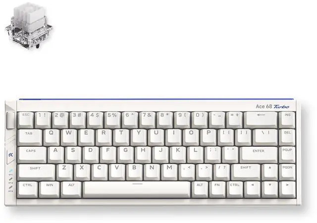 Main image of MCHOSE Ace68 Turbo 65% Aluminum Hall Effect Magnetic Switch Keyboard, 16K Polling, Wired - Nova White