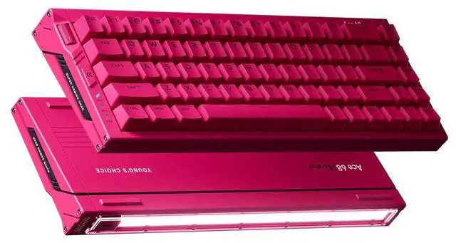 Alt view image 2 of 3 - MCHOSE Ace68 Turbo 65% Aluminum Hall Effect Magnetic Switch Keyboard, 16K Polling, Wired - Berry Red