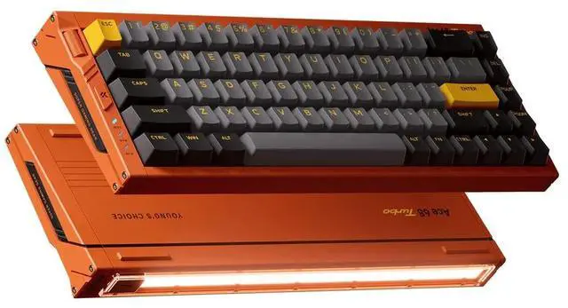 Alt view image 2 of 4 - MCHOSE Ace68 Turbo 65% Aluminum Hall Effect Magnetic Switch Keyboard, 16K Polling, Wired - Galaxy Orange