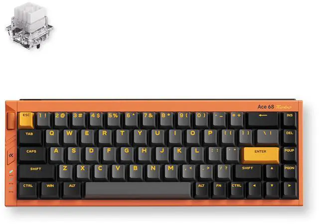 Main image of MCHOSE Ace68 Turbo 65% Aluminum Hall Effect Magnetic Switch Keyboard, 16K Polling, Wired - Galaxy Orange
