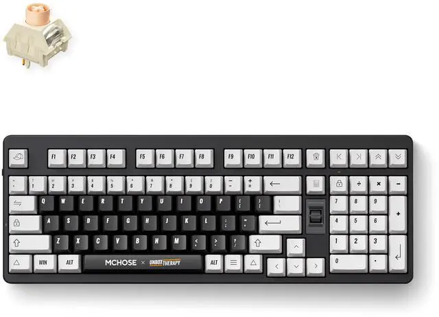 Alt view image 2 of 5 - MCHOSE x Unbox Therapy UT98 98% Tri-Mode Wireless Gasket Mount Mechanical Keyboard, 10000mAh Battery - Classic Therapy (Icy Creamsicle)