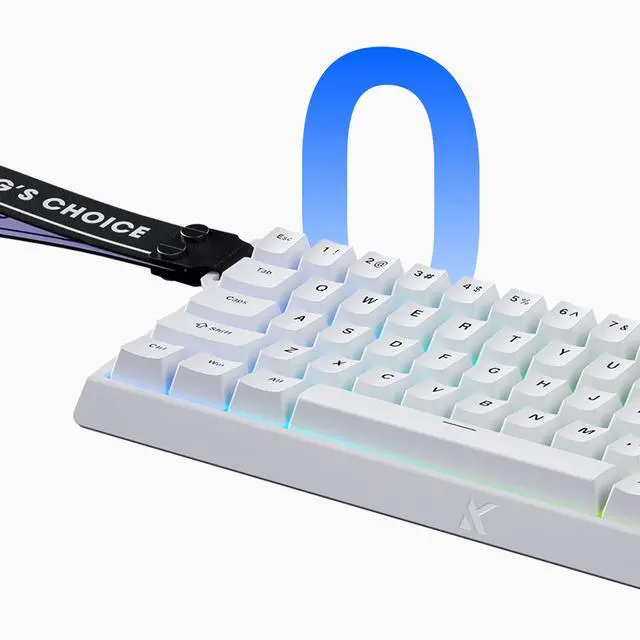 Alt view image 2 of 2 - MCHOSE ACE 68 60% Mechanical Gaming Keyboard Wired Rapid Trigger Hall Effect Keyboard Magnetic Switch Hyper-Fast 8000Hz Adjustable Actuation, Hot Swap, RGB PC MAC Laptop (White / Ice Blue)