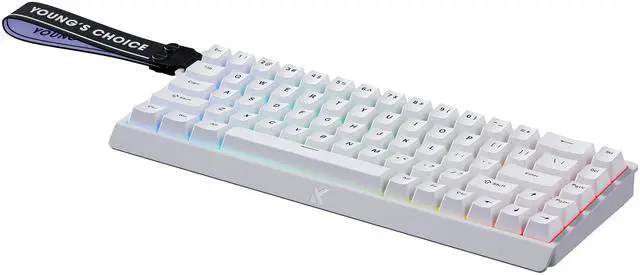 Alt view image 6 of 7 - MCHOSE ACE 68 60% Mechanical Gaming Keyboard Wired Rapid Trigger Hall Effect Keyboard Magnetic Switch Hyper-Fast 8000Hz Adjustable Actuation, Hot Swap, RGB PC MAC Laptop (White / Ice Blue)